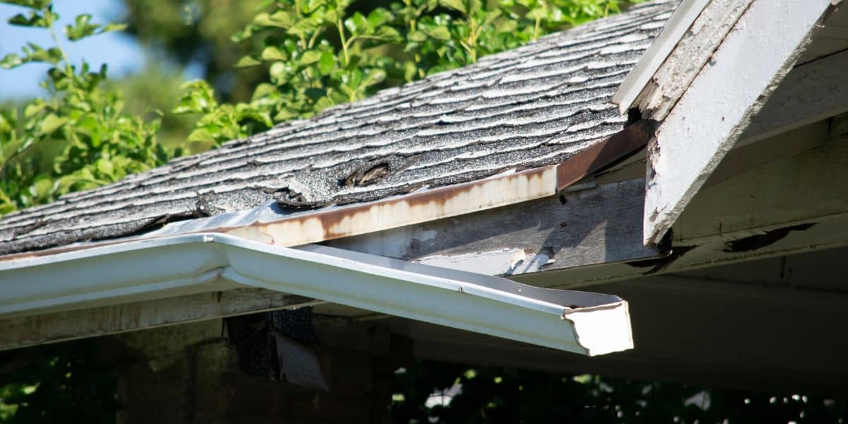 broken house gutter