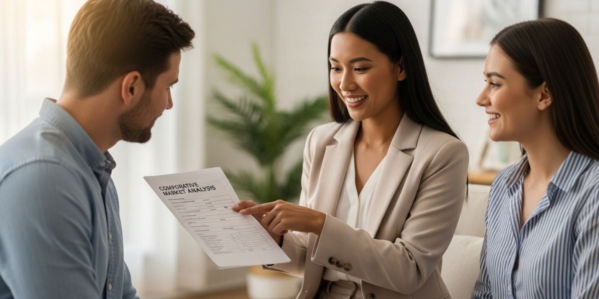 real estate agent showing a CMA to her clients