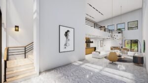 Modern house exterior, bright and inviting, showcasing curb appeal.